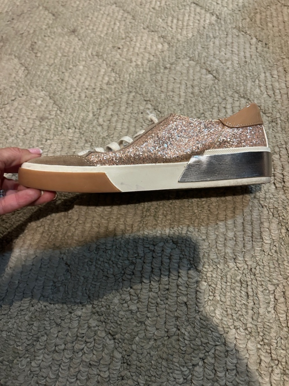 Dolce Vita Women’s Glitter Casual Sneakers - Rose Gold - Picture 4 of 13